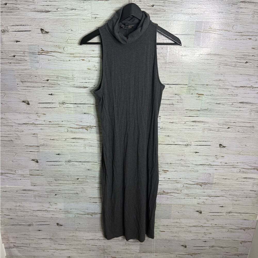 Banana Republic Dark Gray Sleeveless Midi Dress size medium midi cowl neck